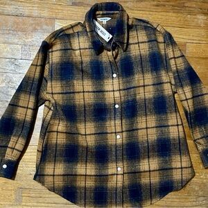 Steve Madden women's Plaid Button-Up Shirt shacket NWT